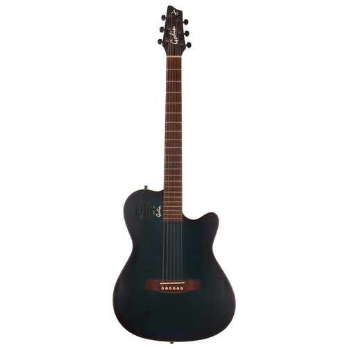 662 - Late 1990s Godin A6 electric acoustic hybrid guitar, made in Canada; Body: blue burst finish, many d... 