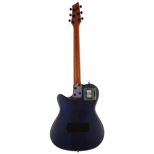 662 - Late 1990s Godin A6 electric acoustic hybrid guitar, made in Canada; Body: blue burst finish, many d... 