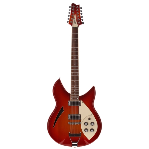 706 - Indie IRK-500 twelve string semi-hollow body electric guitar, made in Korea; Body: cherry sunburst f... 