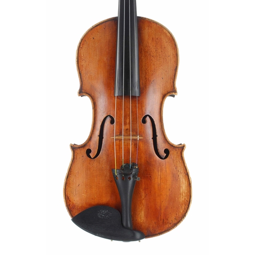 2465 - Good violin partially labelled Alfonso della...Fabbricante de Violini in Napoli..., the two piece ba... 