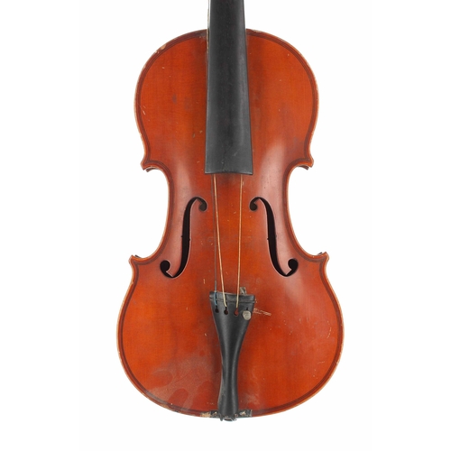 2470 - Hawkes & Son's 'Tyrolese Violin', labelled, 14 1/16