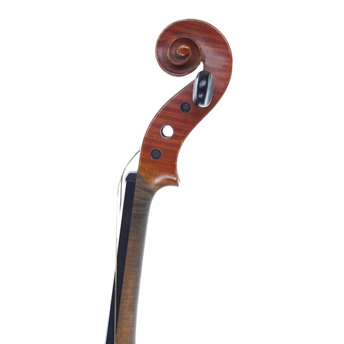 2470 - Hawkes & Son's 'Tyrolese Violin', labelled, 14 1/16