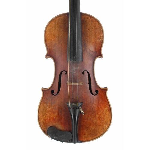 2471 - Late 19th century German Stradivari copy violin stamped Solo Artist Violin below the button, 14 1/8