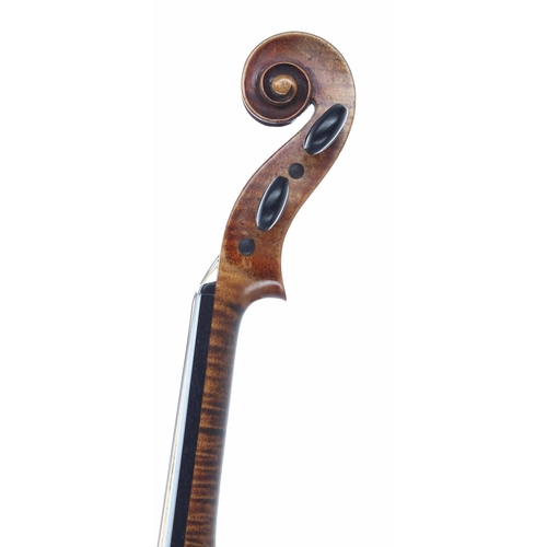 2471 - Late 19th century German Stradivari copy violin stamped Solo Artist Violin below the button, 14 1/8