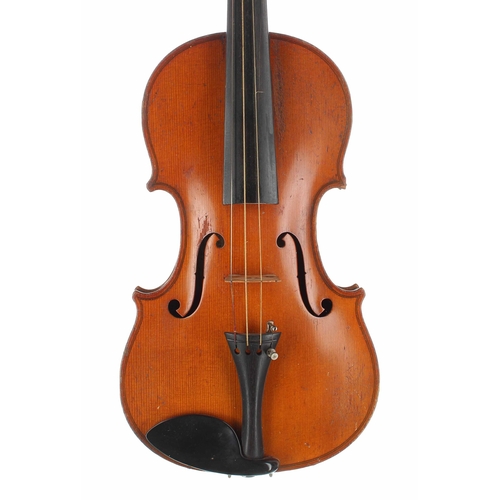 2474 - Hawkes & Son's 'Tyrolese Violin', labelled, 14 1/16