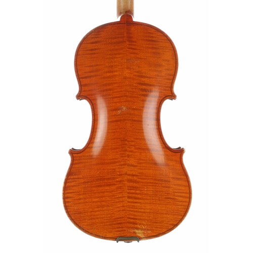 2474 - Hawkes & Son's 'Tyrolese Violin', labelled, 14 1/16