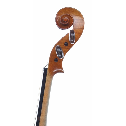 2474 - Hawkes & Son's 'Tyrolese Violin', labelled, 14 1/16