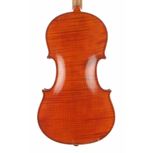 2476 - Early 20th century Stradivari copy violin labelled by A.A. Schloth, Saxony, Anno 1910, the sides of ... 