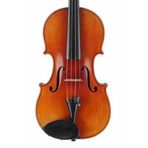 2408 - Early 20th century French violin labelled J.R. Lafleur, London, 14 1/8