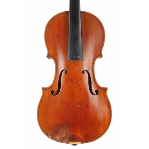 2478 - Good violin labelled Antonius Gragnani..., the one piece back of faint medium/broad curl with simila... 