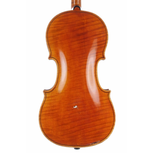 2478 - Good violin labelled Antonius Gragnani..., the one piece back of faint medium/broad curl with simila... 