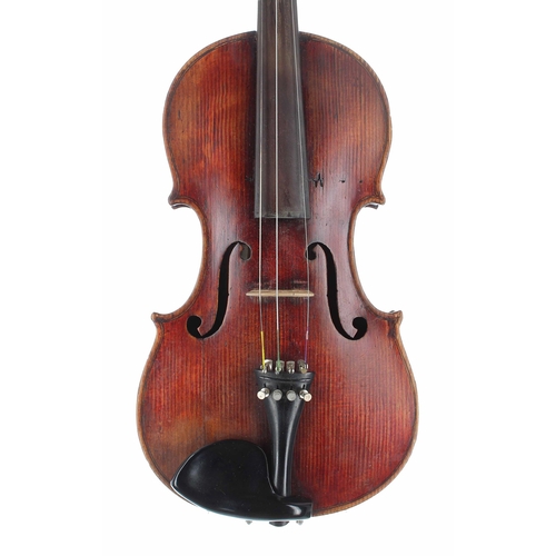 2480 - Good late 19th century violin labelled Paul Bailly, Paris, 1885, the two piece back of faint medium ... 