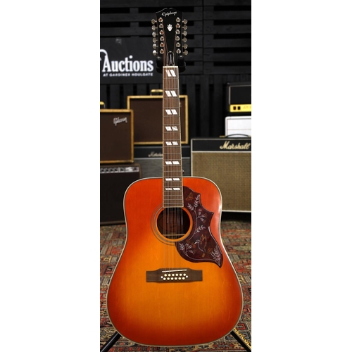 769 - 2022 Epiphone Hummingbird twelve string electro-acoustic guitar, made in Indonesia; Back and sides: ... 