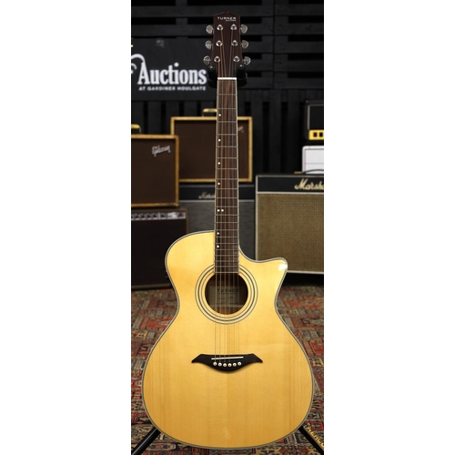 777 - 2012 Turner Guitars 42CE electro-acoustic guitar, natural zebra wood back and sides and spruce top, ... 