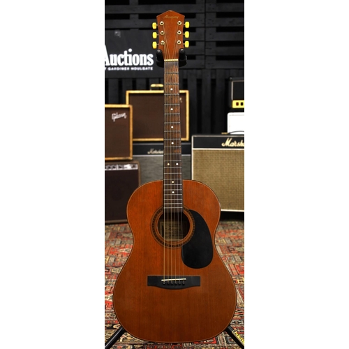 802 - Harmony H6810 acoustic guitar, made in Korea; Body: natural laminated mahogany, surface marks; Neck:... 