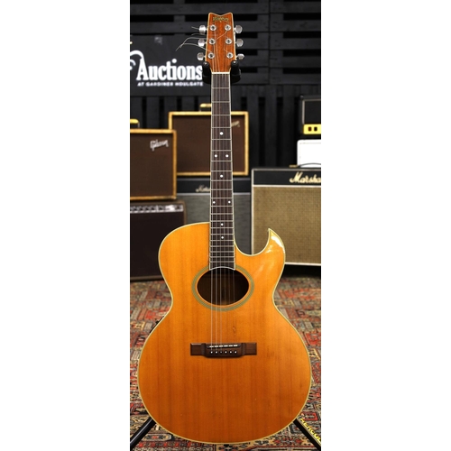 813 - 1990s Washburn Festival EA Series electro-acoustic guitar; Body: natural mahogany back and sides and... 