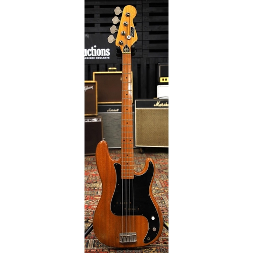 841 - 1970s Kimbara branded Kay bass guitar; Body: natural finish, heavy buckle scratches, further scratch... 