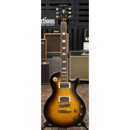 857 - Harley Benton Vintage Series LP type electric guitar, tobacco burst finish (missing pickguard)... 