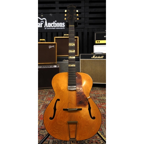 871 - 1950s Zenith archtop guitar, made in Germany; Body: natural finish, lacquer checking, rubbing to edg... 