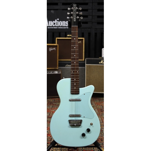 896 - Danelectro Pro 56 electric guitar, made in Korea; Body: sky blue finish, ding to treble edge; Neck: ... 