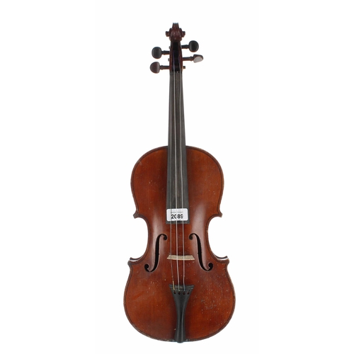 2089 - Early 20th century German violin labelled Vuillaume..., 14 3/16