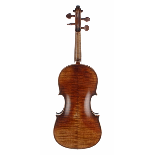 2092 - Early 20th century German violin, 14 1/8