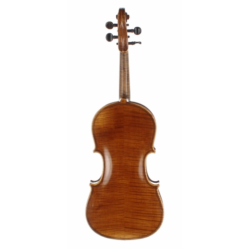 2099 - Early 20th century German double purfled violin labelled Manufactured in Berlin, Copy of Paolo Magin... 