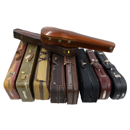 2095 - Five oblong violin cases and five shaped violin cases (10)