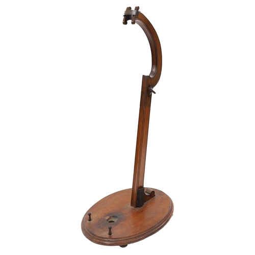 2503 - Early 20th century mahogany violoncello stand, upon on oval base, 40