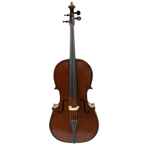 2506 - Early 20th century German violoncello in need of restoration, 29 3/8