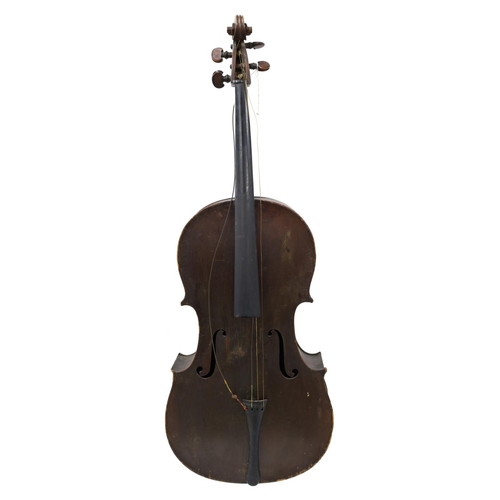 2511 - Interesting early English violoncello from the Kennedy Workshop, the two piece back of plainish wood... 