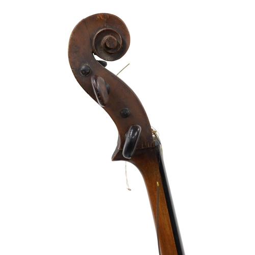 2511 - Interesting early English violoncello from the Kennedy Workshop, the two piece back of plainish wood... 