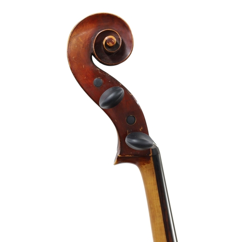 2516 - Good German Mittenwald violoncello circa 1880, unlabelled, the two piece back of very faint medium c... 