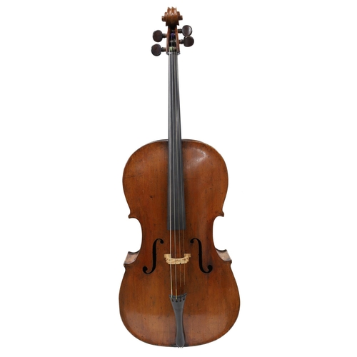 2518 - Interesting late 18th century violoncello indistinctly labelled Made by James...1794, no. 1, Voilinc... 