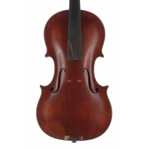 2485 - French violin by and labelled Atelier E. Langonet, Luthier-Nantes-l'An 1946; also stamped Nantes 193... 