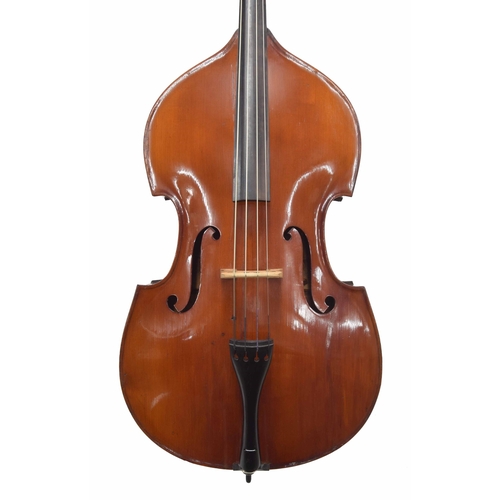 2519 - Modern German double bass labelled Erich Grunert, Penzberg, Made in West Germany, back length 42.25