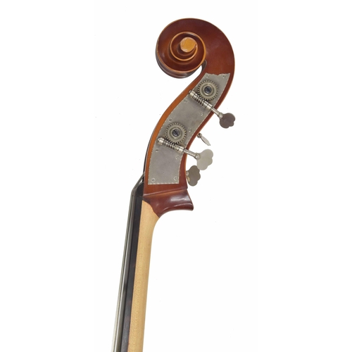 2519 - Modern German double bass labelled Erich Grunert, Penzberg, Made in West Germany, back length 42.25