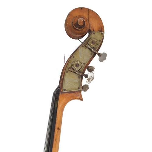 2520 - Early 20th century double bass, length of back 43.25