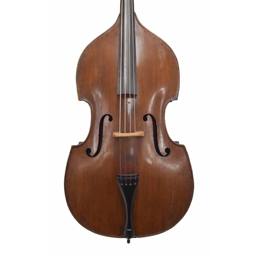 2522 - Late 19th century swell back German double bass, back length 43.5