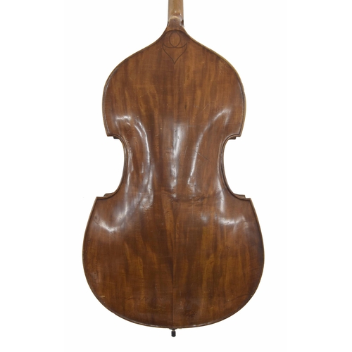 2522 - Late 19th century swell back German double bass, back length 43.5