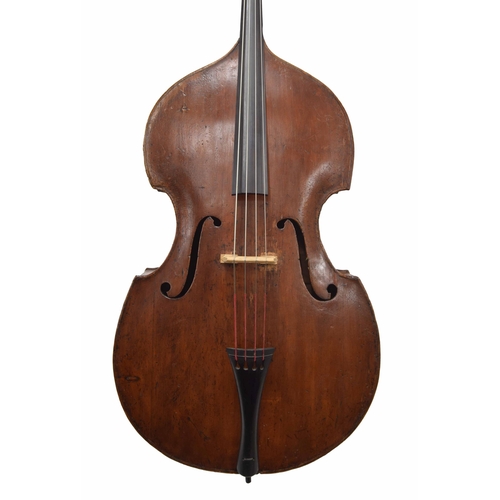 2523 - Late 19th century double bass, probably English, back length 45 1/8