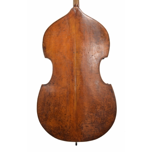 2523 - Late 19th century double bass, probably English, back length 45 1/8