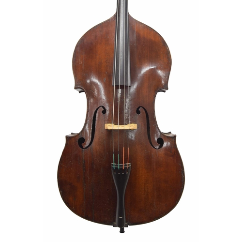 2524 - Good French double bass by and stamped Paul Claudot below the button on the back, bearing a repairer... 