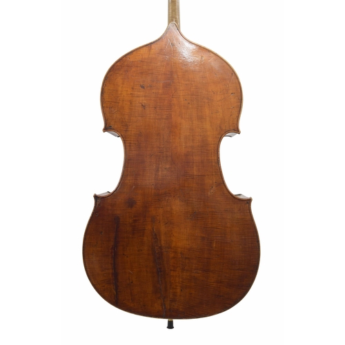 2524 - Good French double bass by and stamped Paul Claudot below the button on the back, bearing a repairer... 