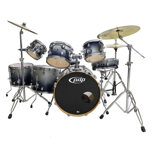 1596 - DW Drums PDPX7 drum kit, comprising kick drum, snare drum, two floor toms and three rack toms; toget... 