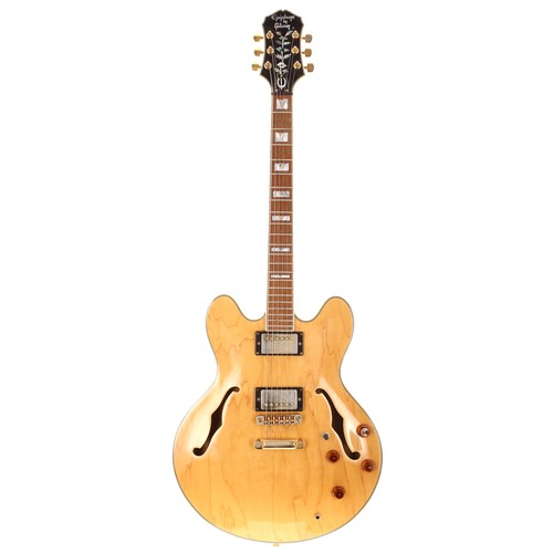 612 - 1988 Epiphone Sheraton semi-hollow body electric guitar, made in Korea; Body: natural finish, one di... 