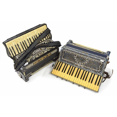 1571 - Ranco Antonio e Filo Vercelli Italia 120 bass piano accordion, black finish, case; also a Dallape Or... 