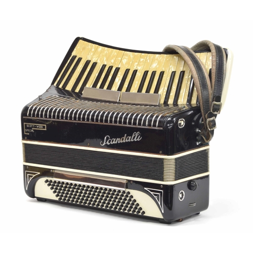 1575 - Scandalli Scott-Wood Special 120 bass piano accordion, black finish, case