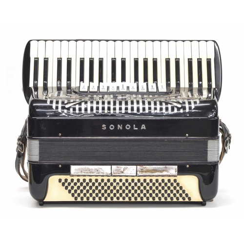 1576 - Sonola 120 bass piano accordion with nine switches, black finish