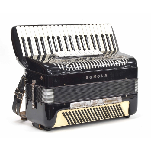 1576 - Sonola 120 bass piano accordion with nine switches, black finish